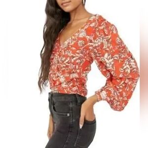 Free People "Say The Word" Floral Top